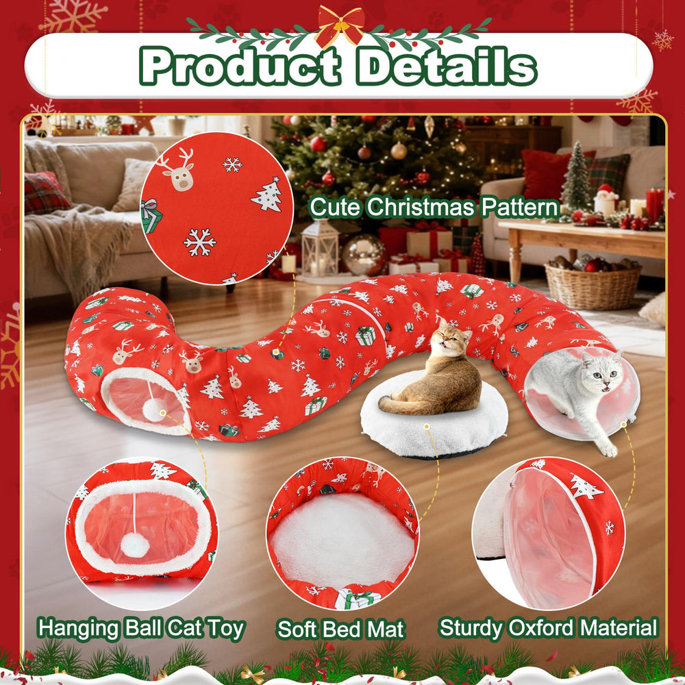 Uoiispet cat tunnel plush ball invites batting play and longer engagement.
