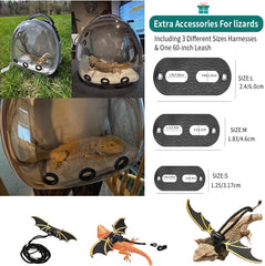 UOOPET pink bearded dragon carrier bubble window view for pet observation