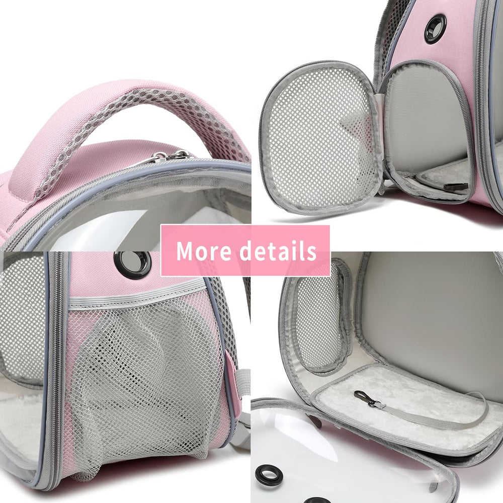 UOOPET pink hands-free carrier supports outdoor travels with pets
