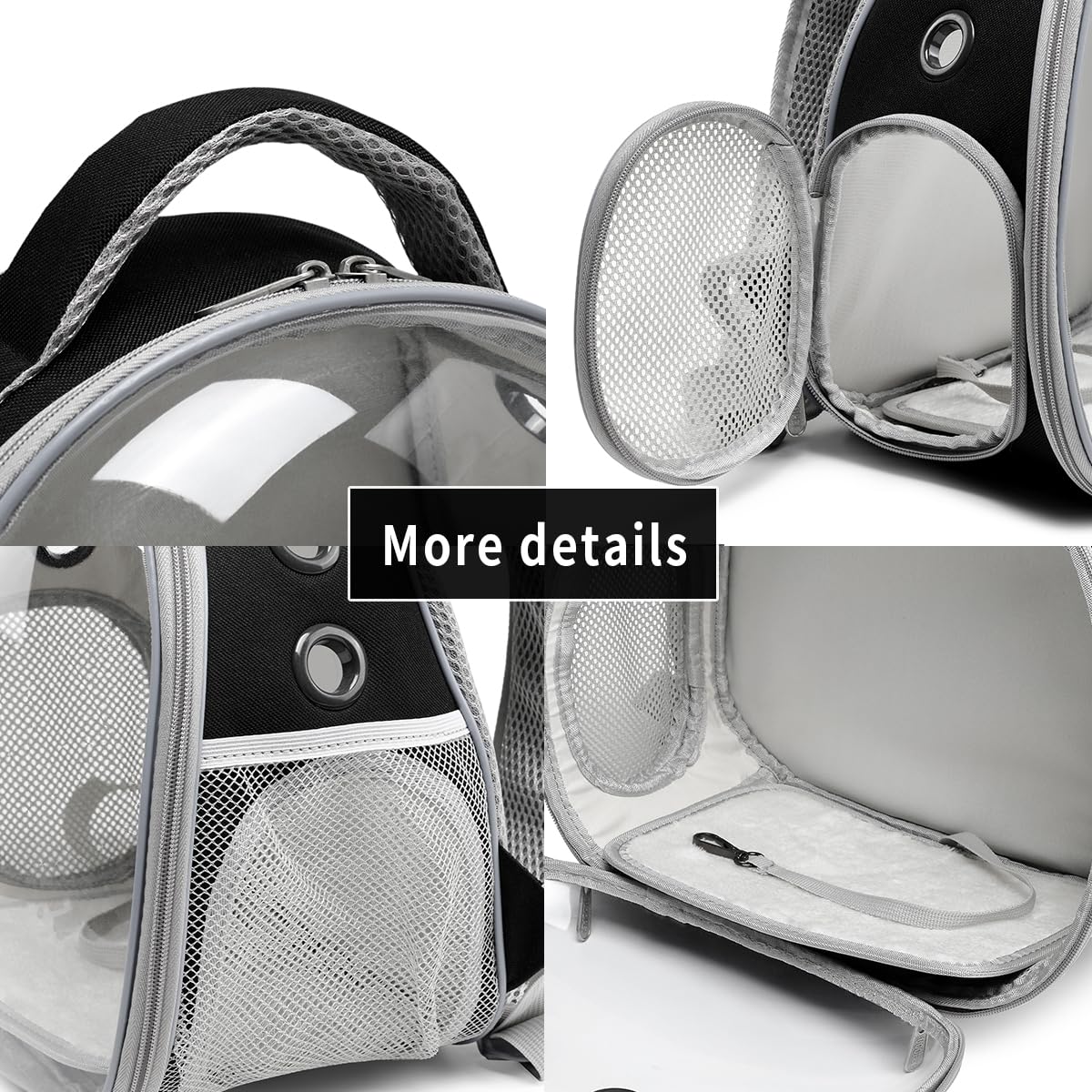 UOOPET Bearded Dragon Backpack Spacious interior delivers roomy comfort for small pets during travel.