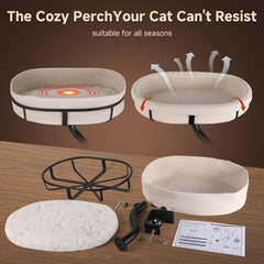 Uoveya Cat Desk Bed Swivel Nest in use for close pet companionship.