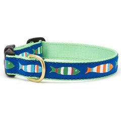Up Country Fun-C-XL Funky Fish dog collar with wide 1-inch strap for durable daily wear.