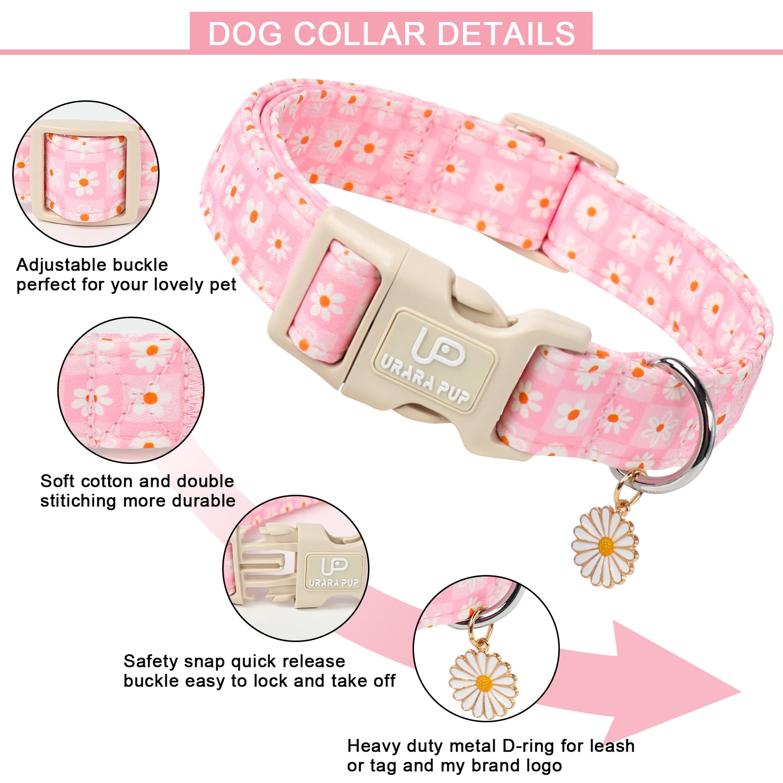 UP URARA PUP flower pendant detail adds charm during outdoor adventures