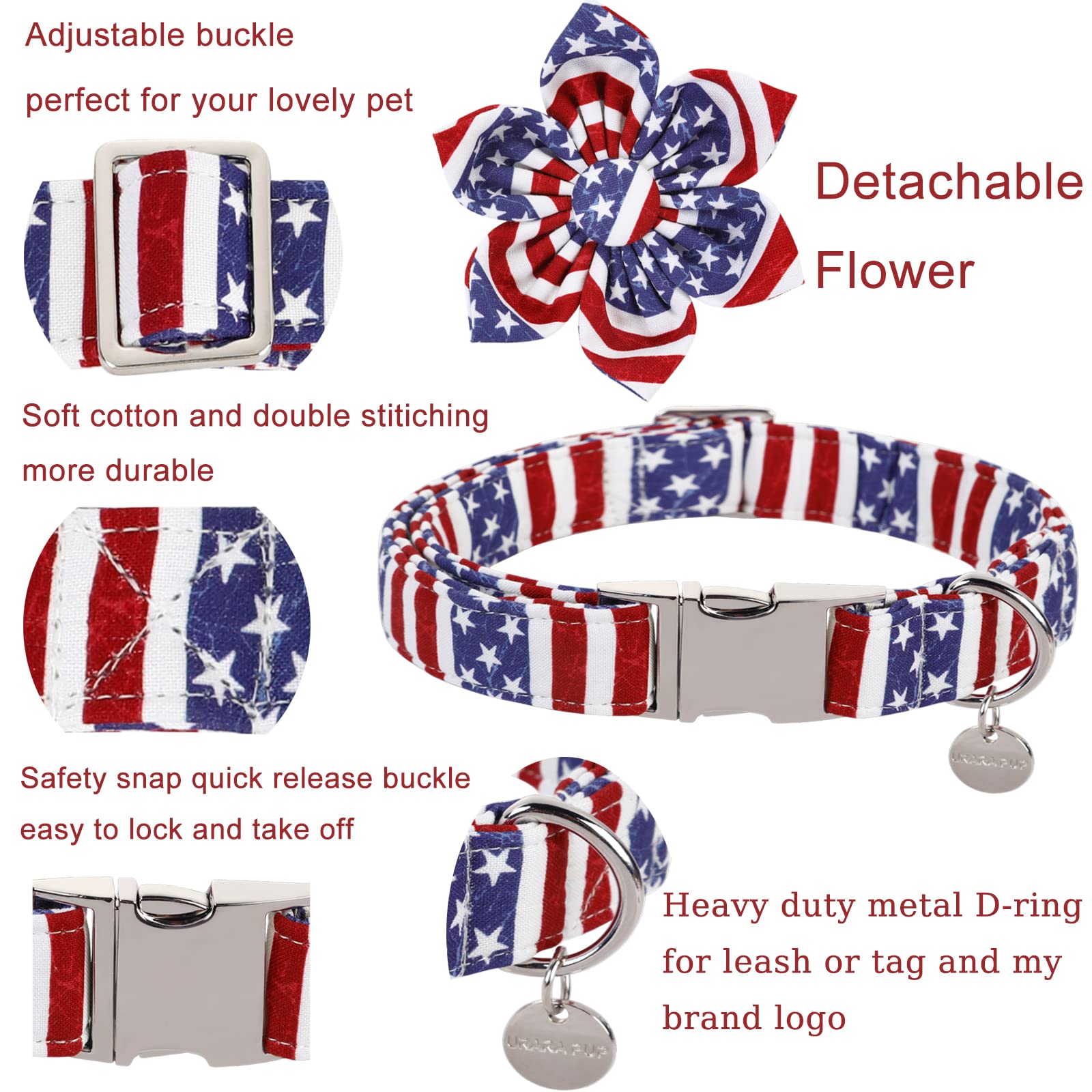 UP URARA PUP metal buckle closeup on collar emphasizes secure fit.