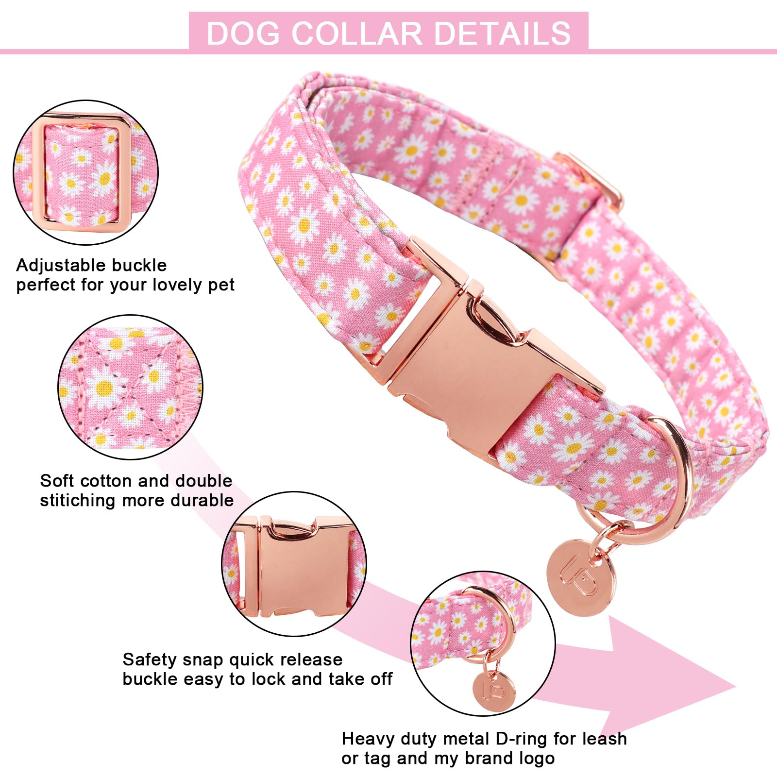 UP URARA PUP pink daisy pattern on pet showcases festive summer styling.