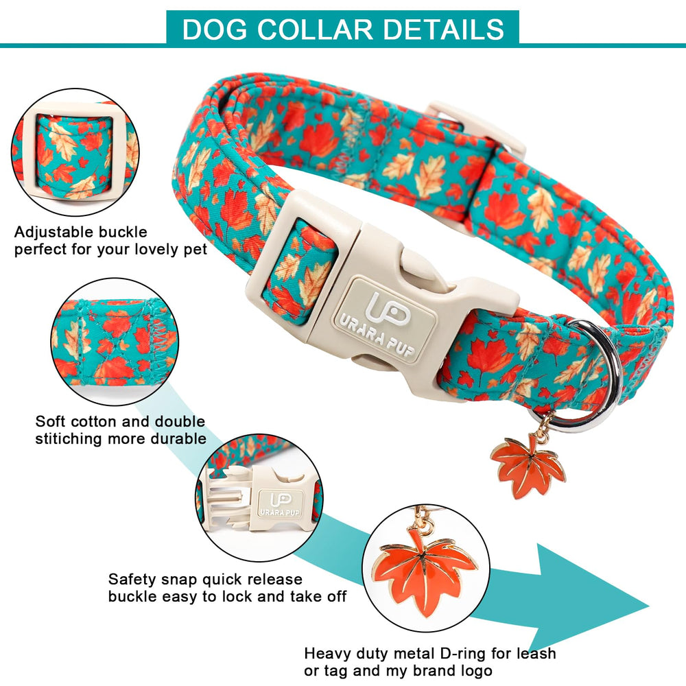 UP URARA PUP soft cotton collar provides breathable comfort for active dogs.