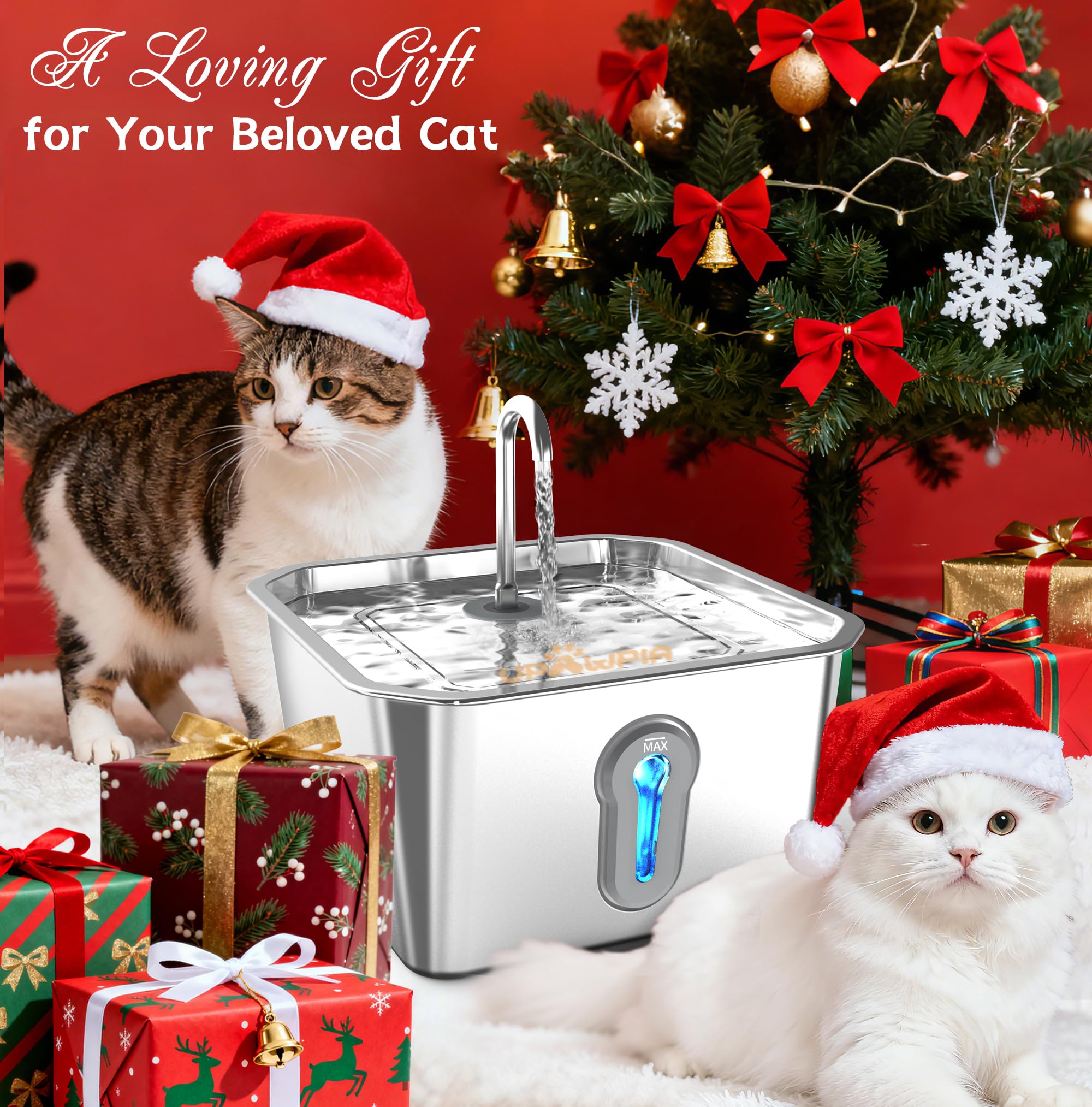 UPAWPIA 4L capacity cat fountain ideal for multi-pet homes