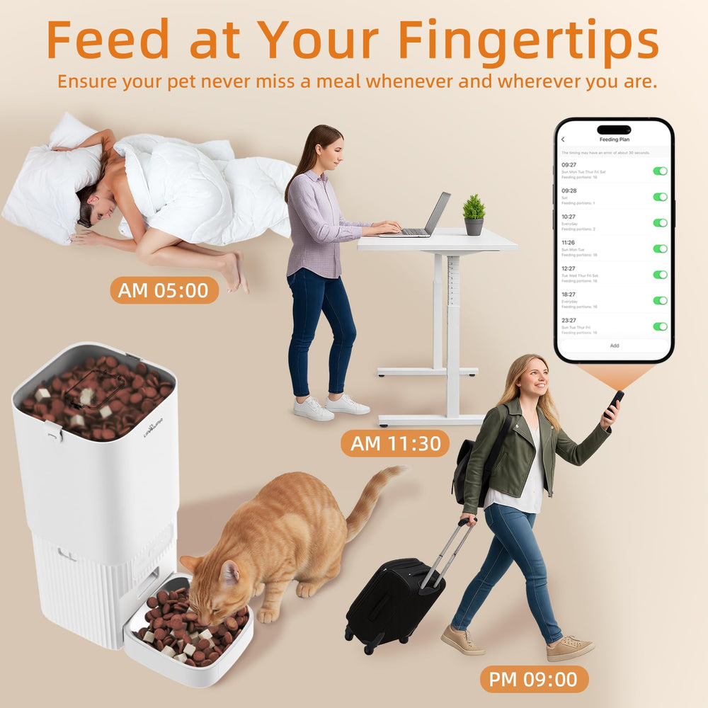 UPAWPIA cat feeder voice recording feature for mealtime bonding when away