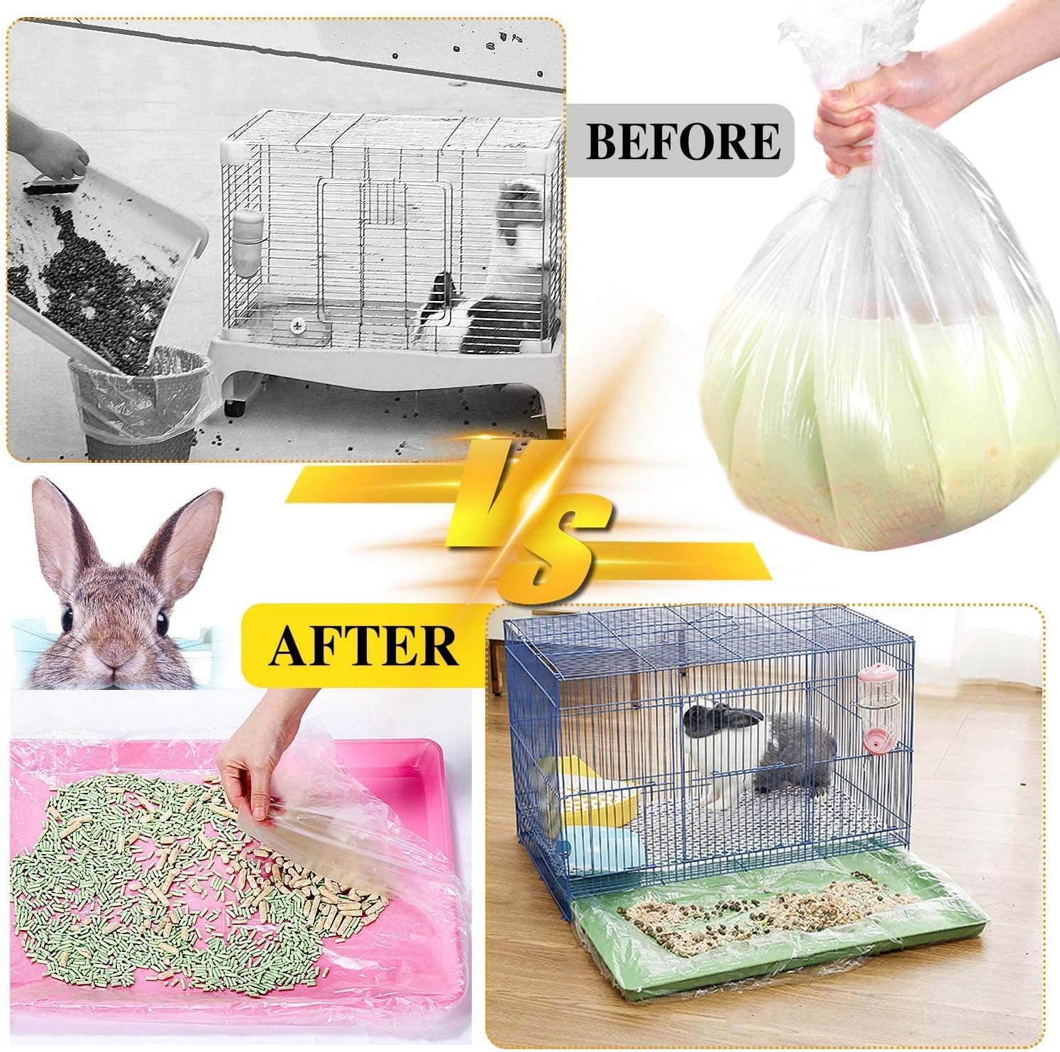 Upcessory elastic-band edged liner fits large trays securely for clean cages.