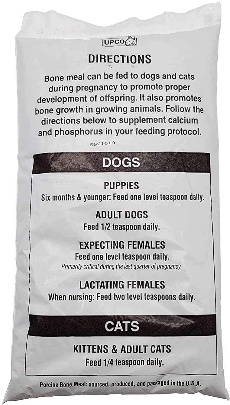 UPCO Bone Meal scoop with measuring spoon makes daily dosing easy.