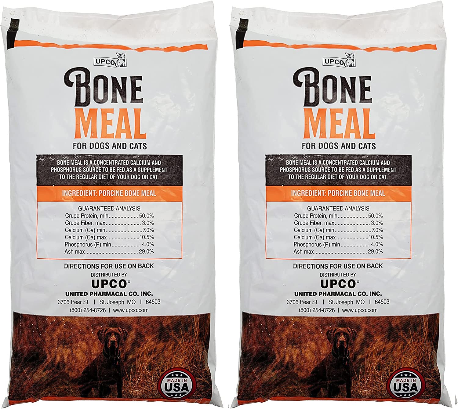 UPCO Bone Meal steamed powder pack for dogs and cats two-pack supports calcium balance.