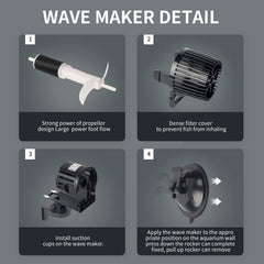 UPETTOOLS wave maker flow-control dial highlights adjustable regimes for diverse aquarium needs.