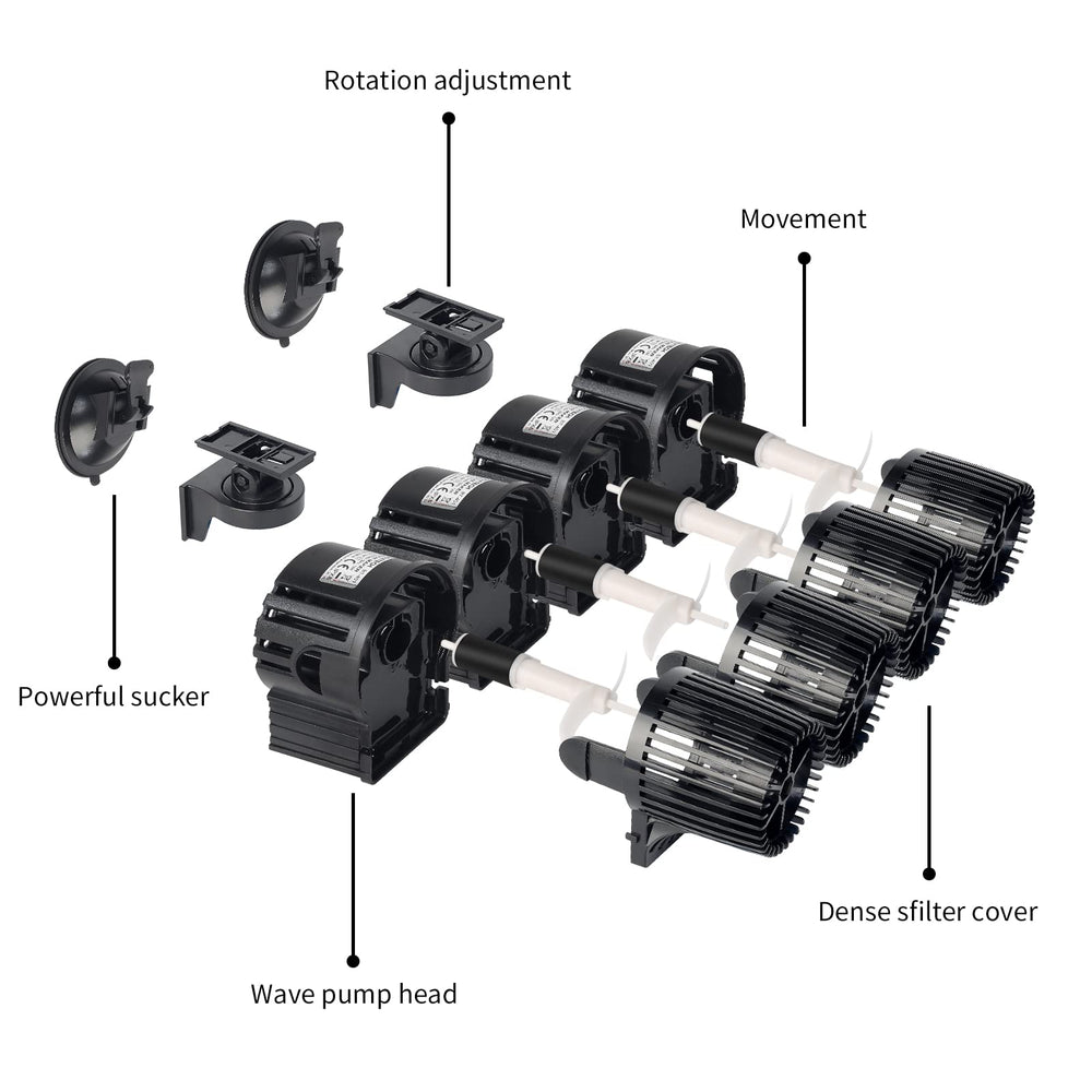 UPETTOOLS aquarium circulation setup for fresh and saltwater demonstrates synergy and natural-like waves.