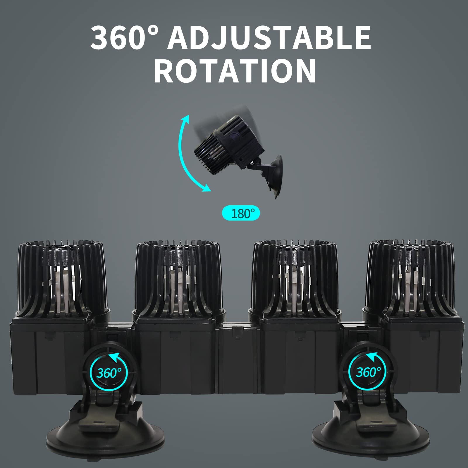 UPETTOOLS submersible pump in-tank image emphasizes reliable circulation for both fresh and saltwater.