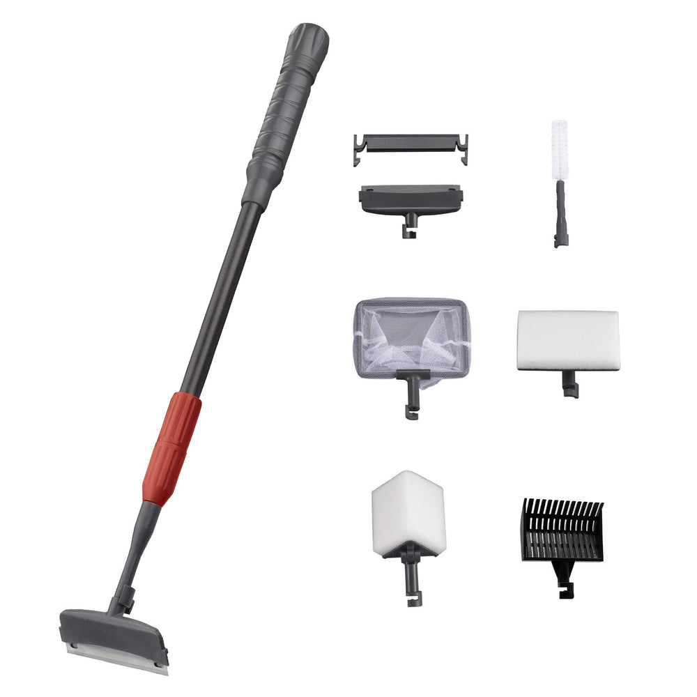UPETTOOLS 6-in-1 aquarium cleaner assembled for easy all-in-one maintenance.