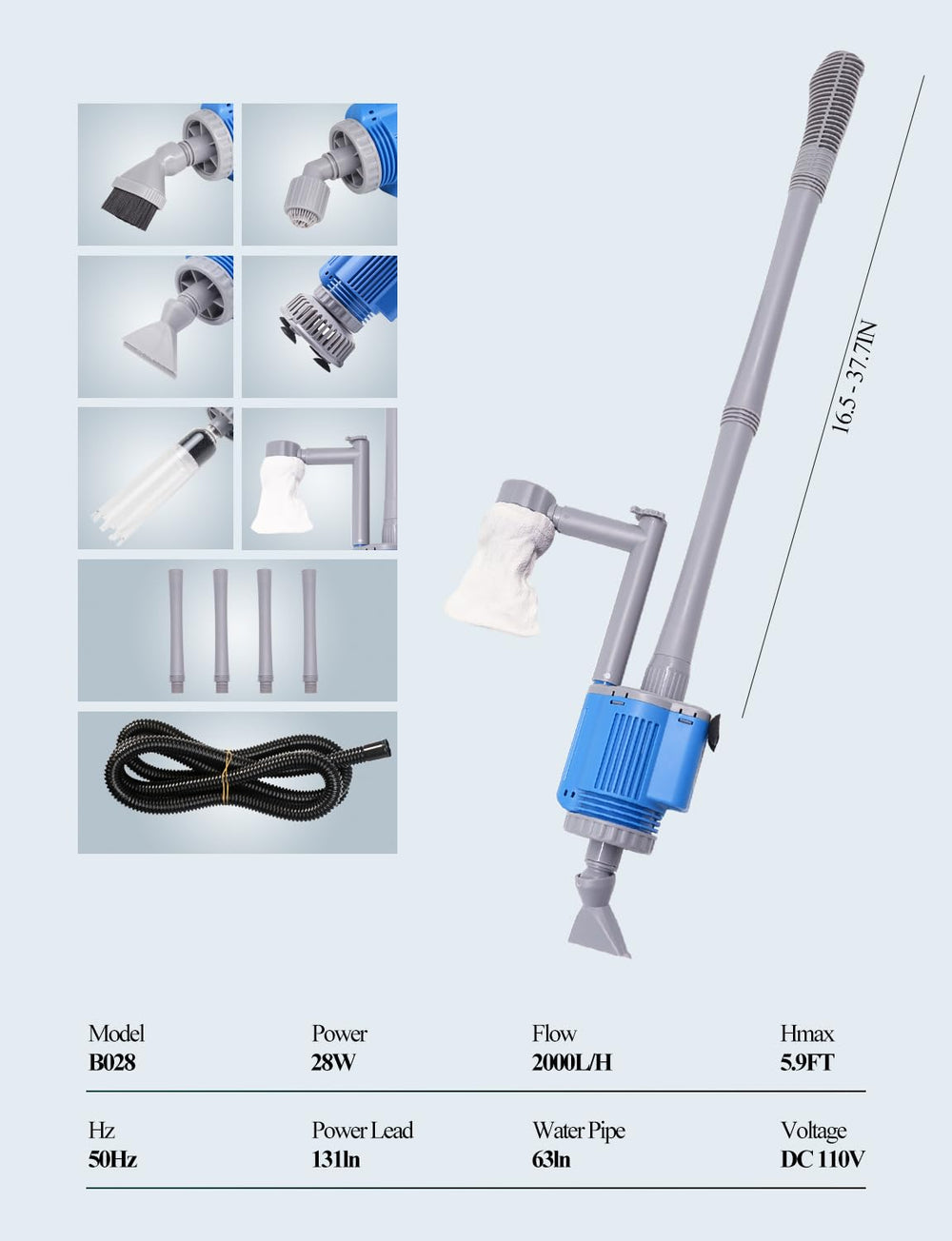 UPETTOOLS adjustable flow valve provides gentle or deep cleaning control.