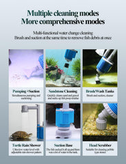 UPETTOOLS gravel cleaner in use during water change in freshwater tank.