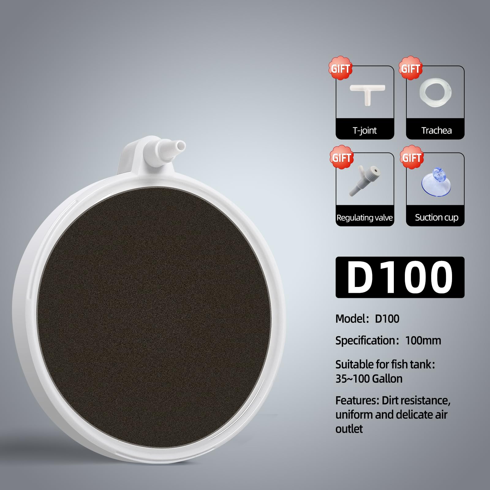 UPETTOOLS nano air diffuser close-up showing dense bubbles for oxygenation