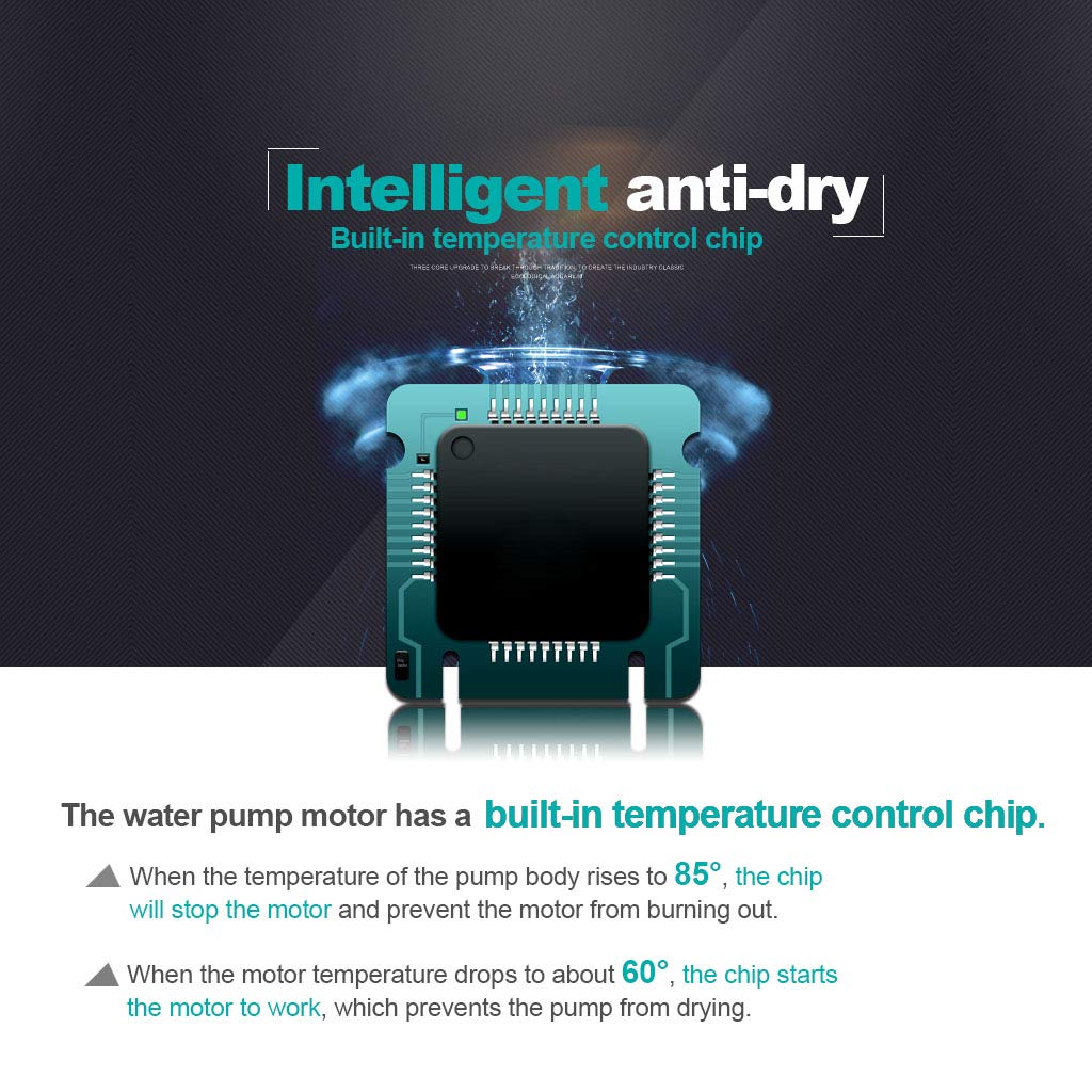 UPETTOOLS submersible pump with dry-run protection for safety.