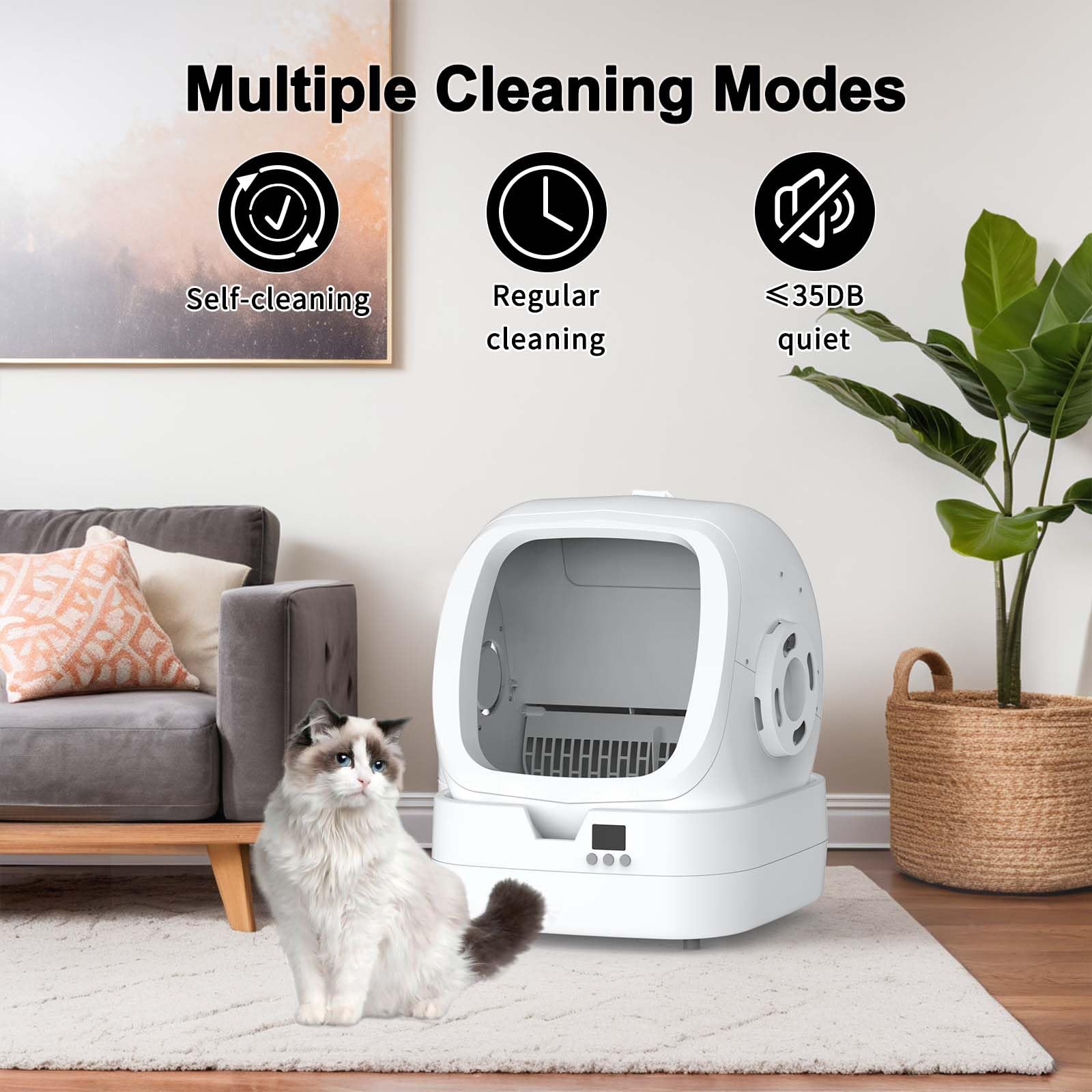 UPFAS assembly video guides quick setup for this self-cleaning litter box