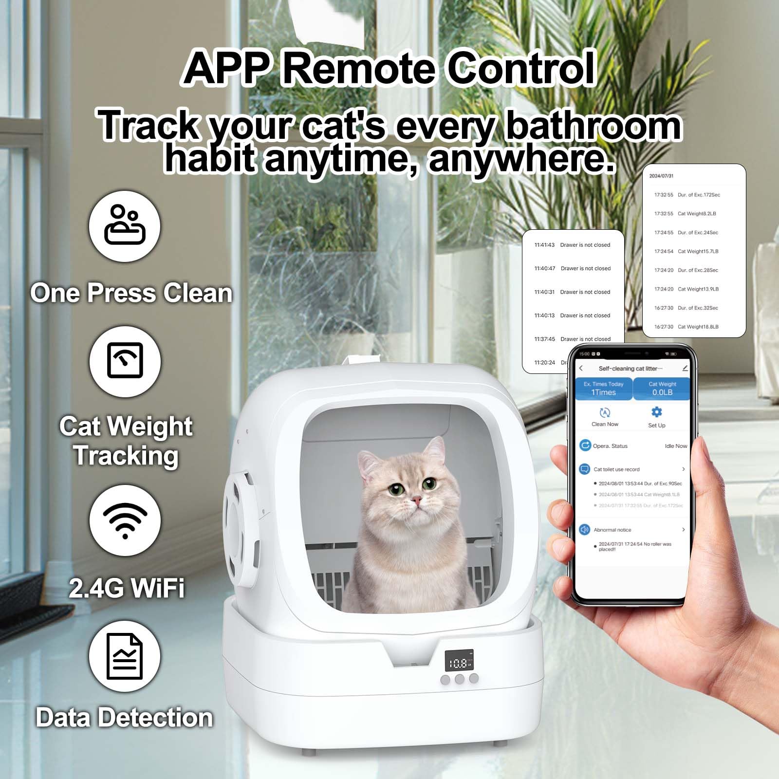 UPFAS litter box drum cleaning demonstrates easy, quick cleanup after use