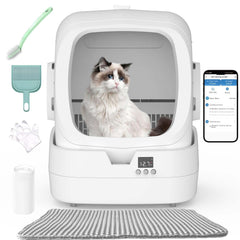 UPFAS automatic cat litter box front view shows compact design for medium cats
