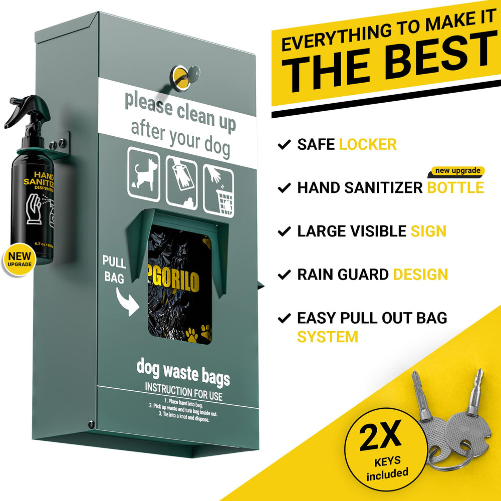 UPGORILO locking lid and rain guard protect bags and sanitizer from weather.