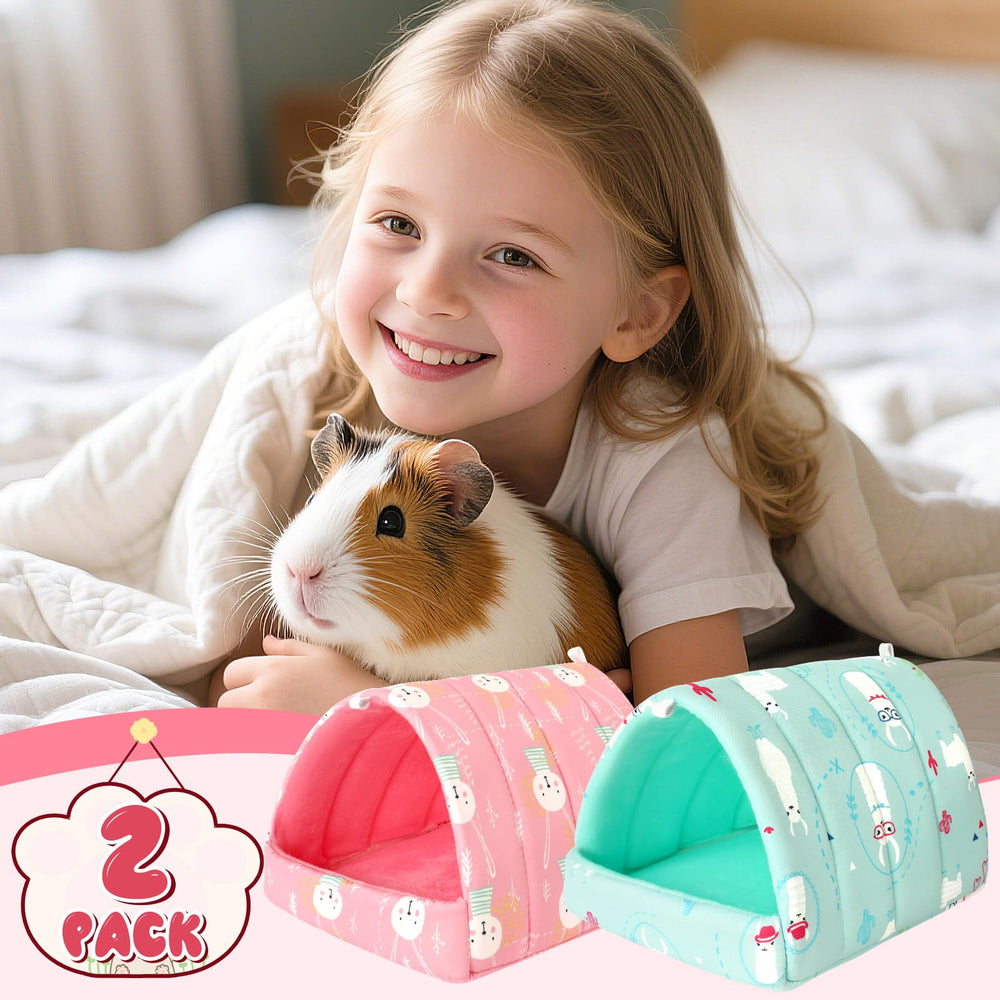 UPINS guinea pig bed size 6.8 by 7.4 inches suits small animals.