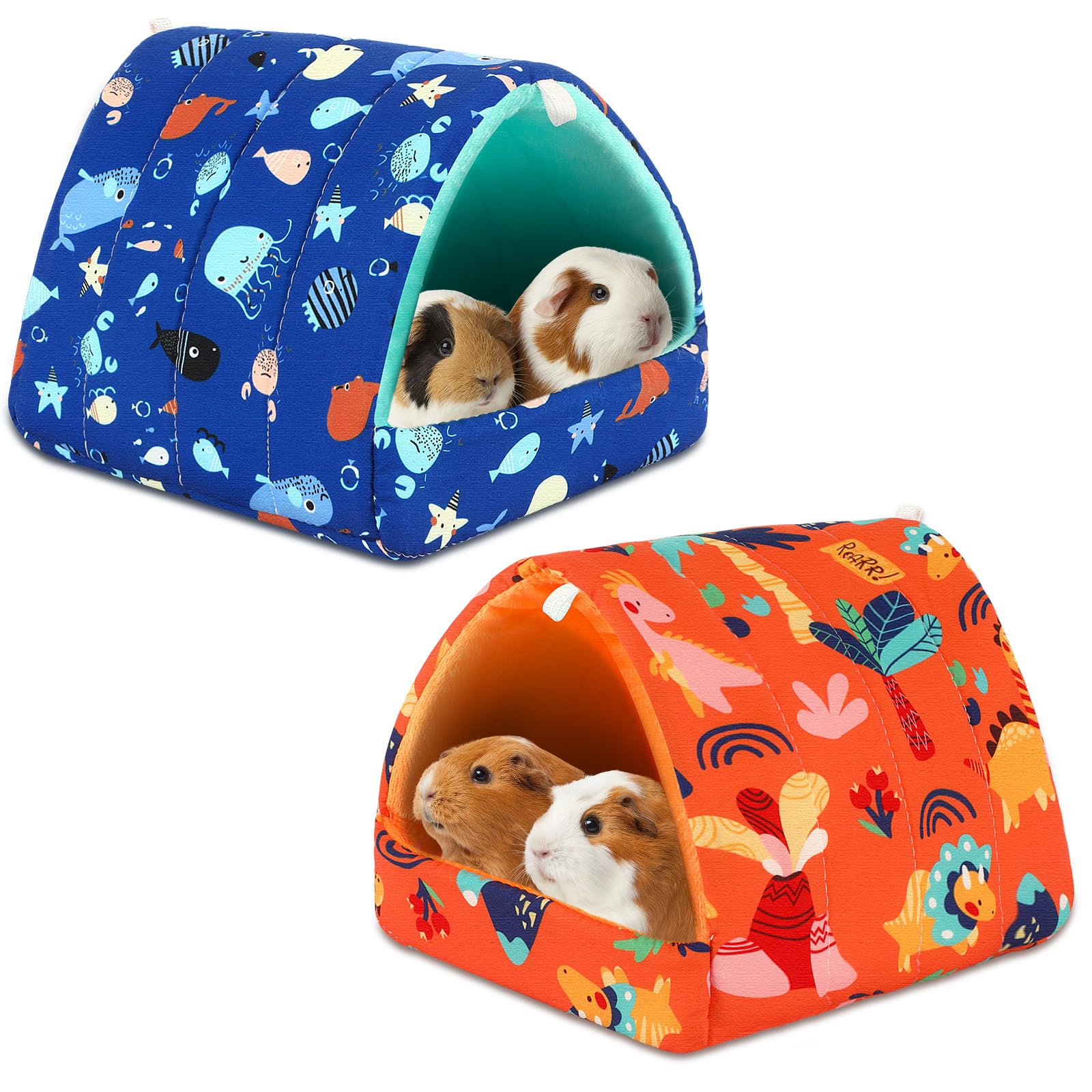 UPINS guinea pig bed inside view shows cozy, soft fleece for warm resting