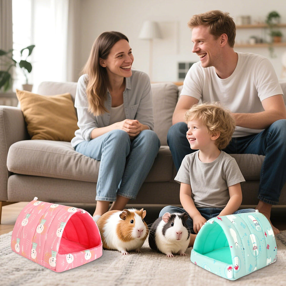 UPINS guinea pig bed multi-functional design supports sleeping and hiding needs.