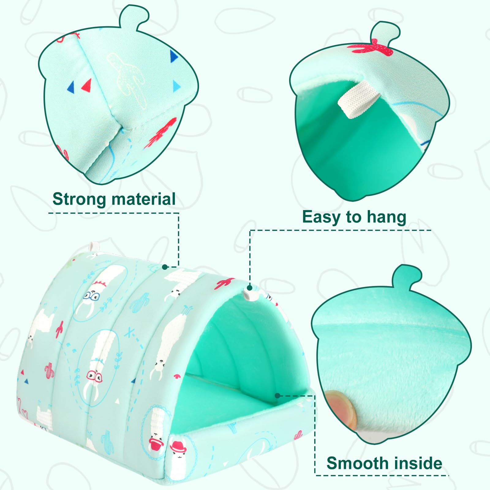 UPINS guinea pig bed non-slip bottom keeps nest in place during play.