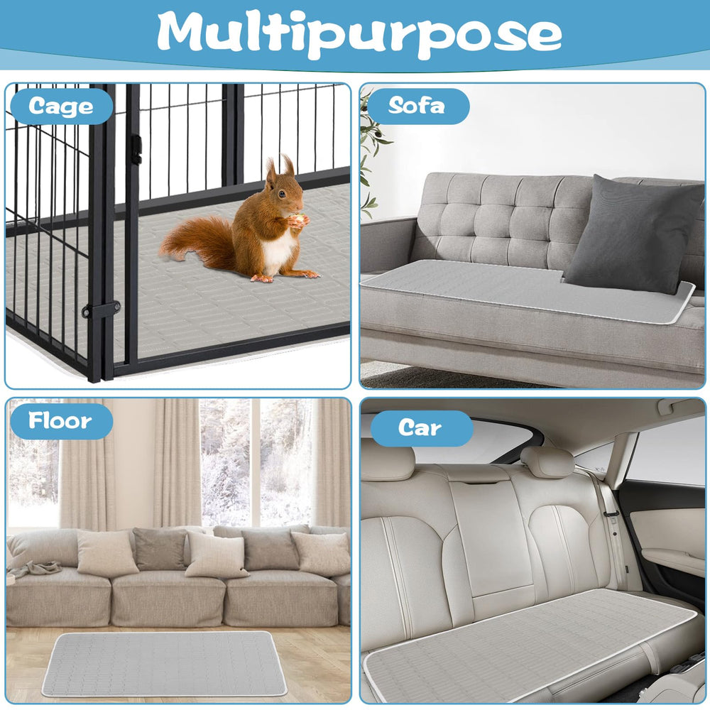 UPINS Guinea Pig Pee Pad in cage-use shows tidy habitat and comfortable nighttime resting.