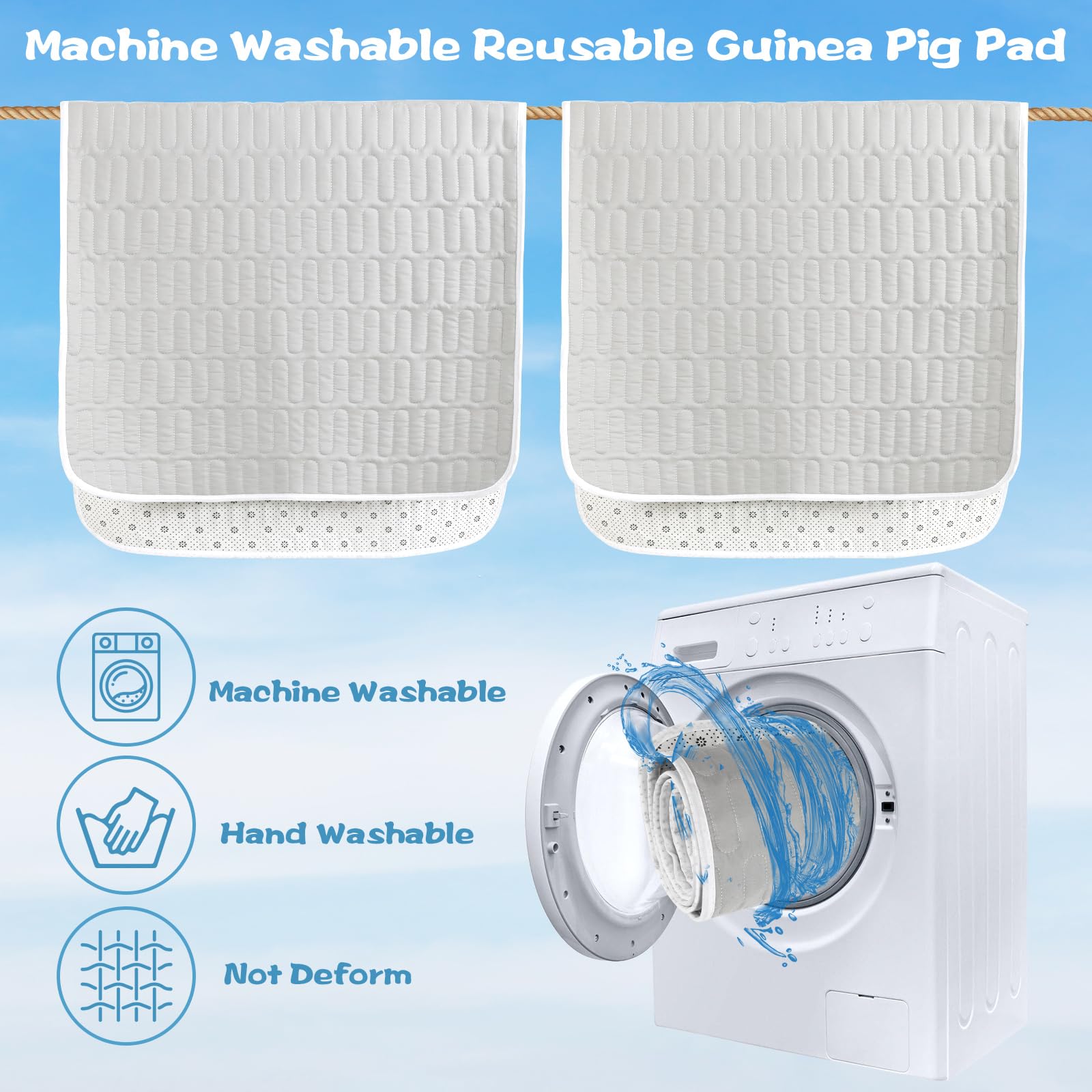 UPINS Guinea Pig Pee Pad soft material closeup emphasizes gentle touch and comfortable sleeping area.