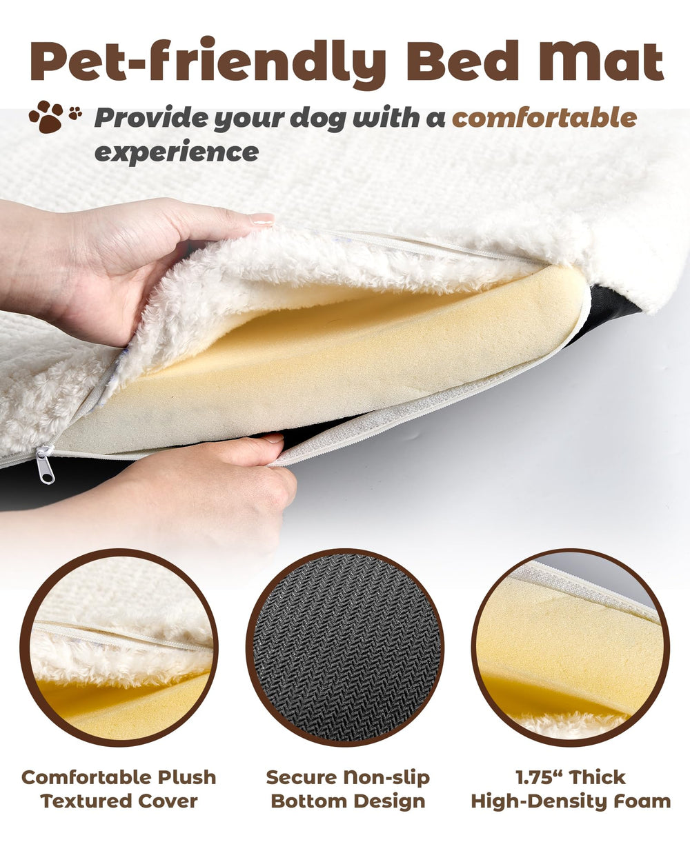 Upolana dog crate furniture bed mat included for pet comfort.