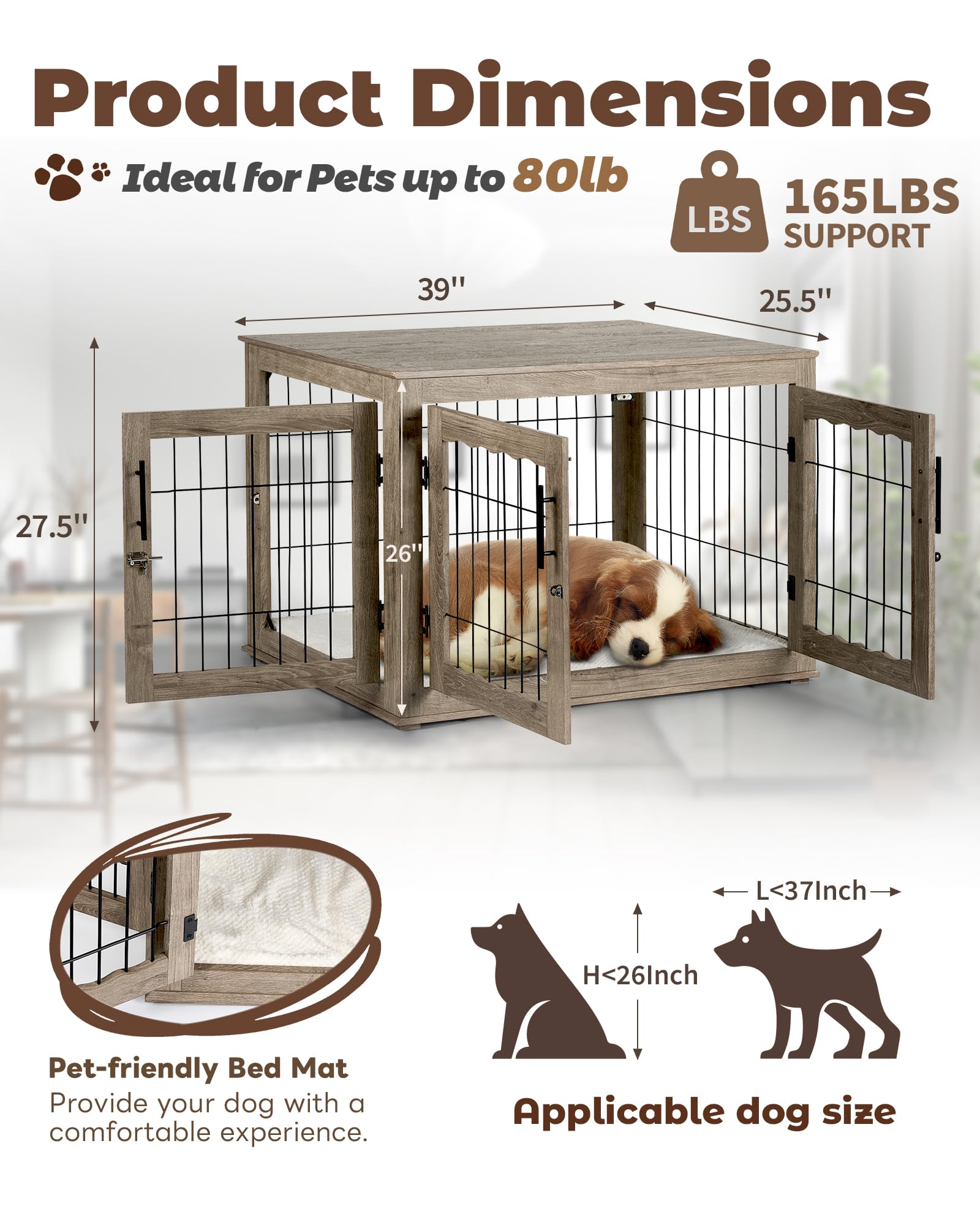 Upolana dog crate furniture side table demonstrates practical end table use.