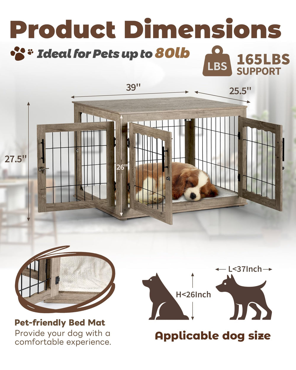 Upolana dog crate furniture side table demonstrates practical end table use.
