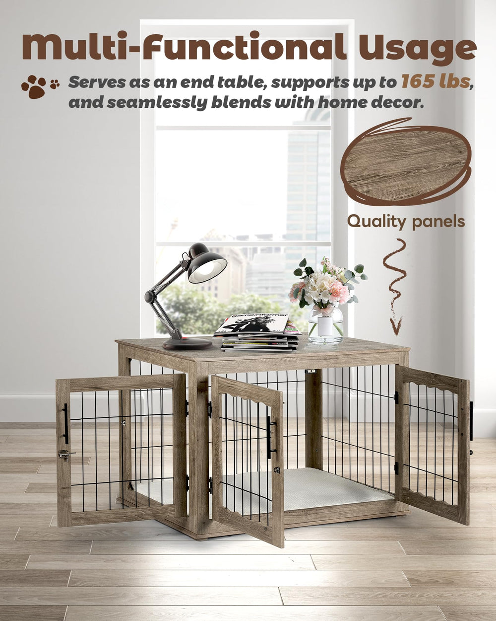 Upolana dog crate furniture size guide helps select the right fit.