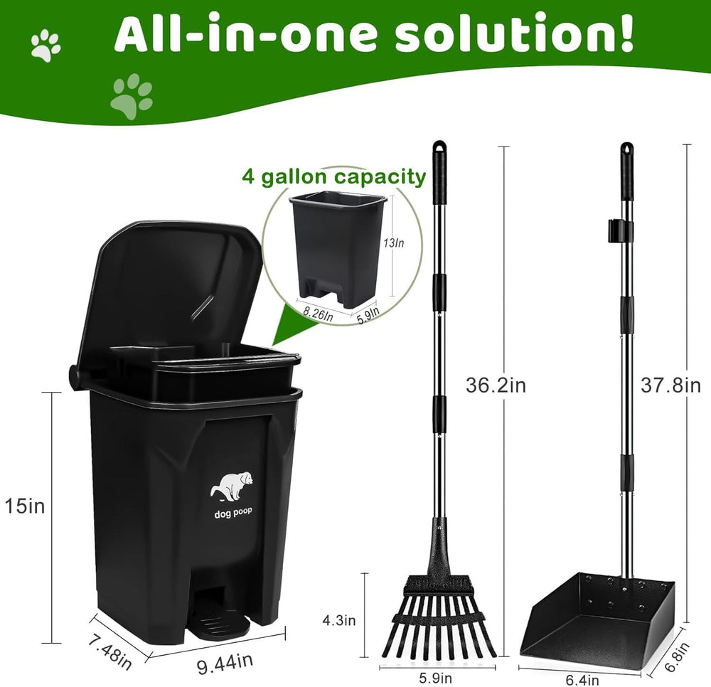 Uppcasir 20L dog waste bin with removable inner bin for easy bag changes