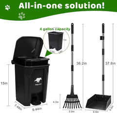 Uppcasir 20L dog waste bin with removable inner bin for easy bag changes