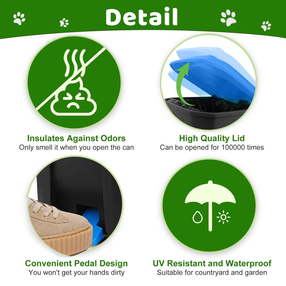 Uppcasir blue outdoor dog waste bin ready for yard cleanup.