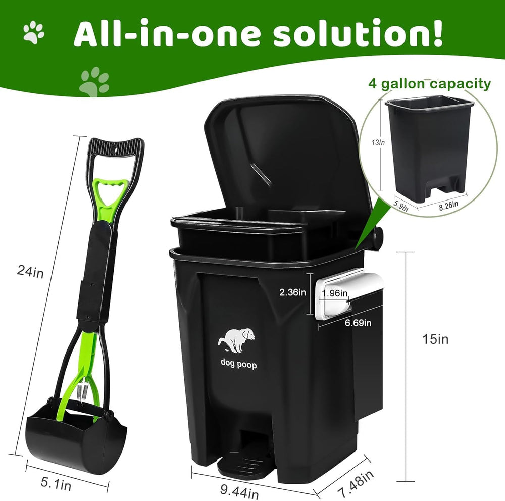 Uppcasir foldable pooper scooper shown for easy, long-reach cleaning.