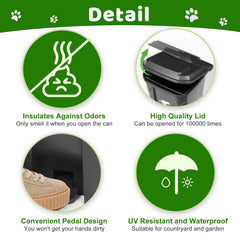 Uppcasir pedal lid with hands-free operation reduces contact during waste disposal.