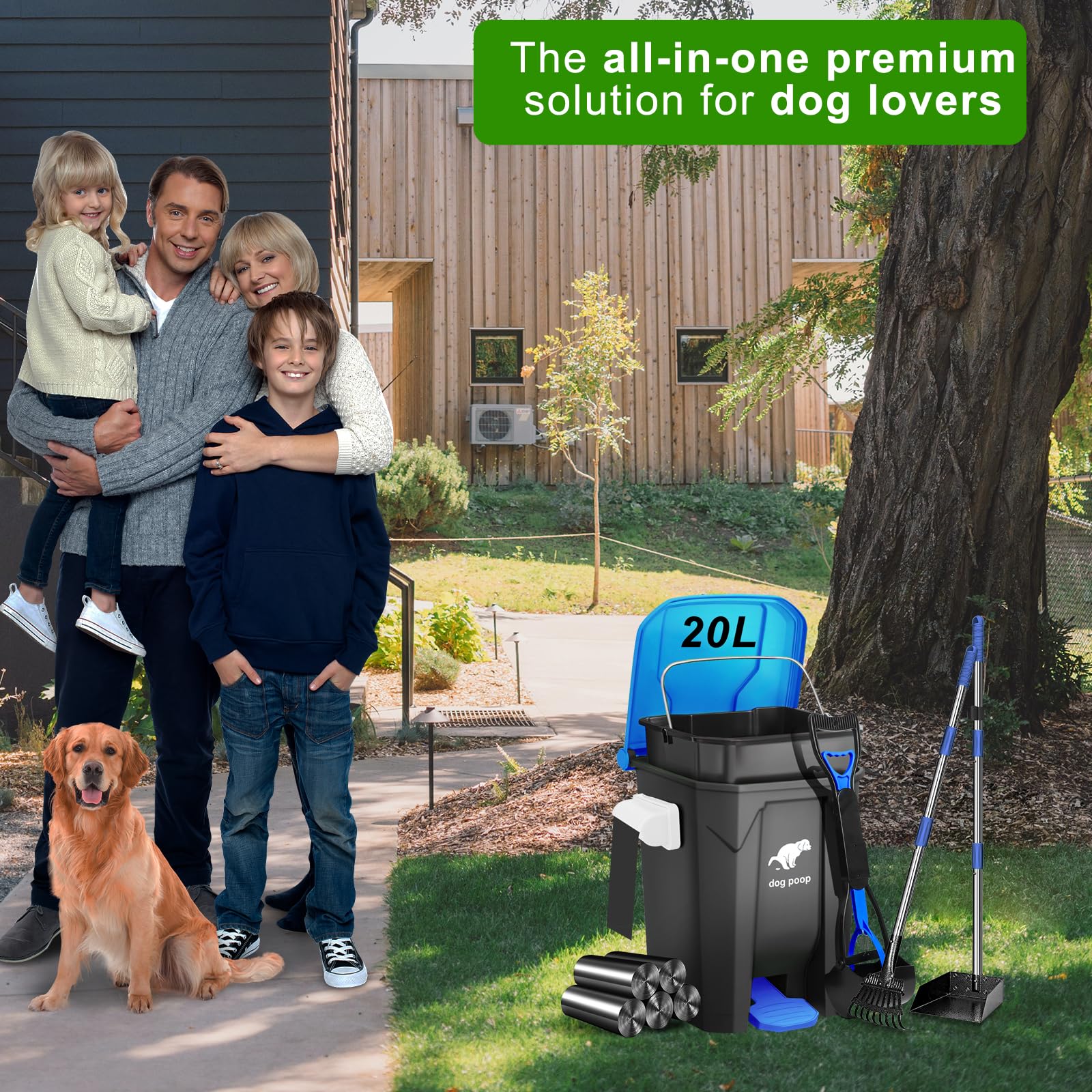 Uppcasir compact garden waste bin helps keep yards tidy.
