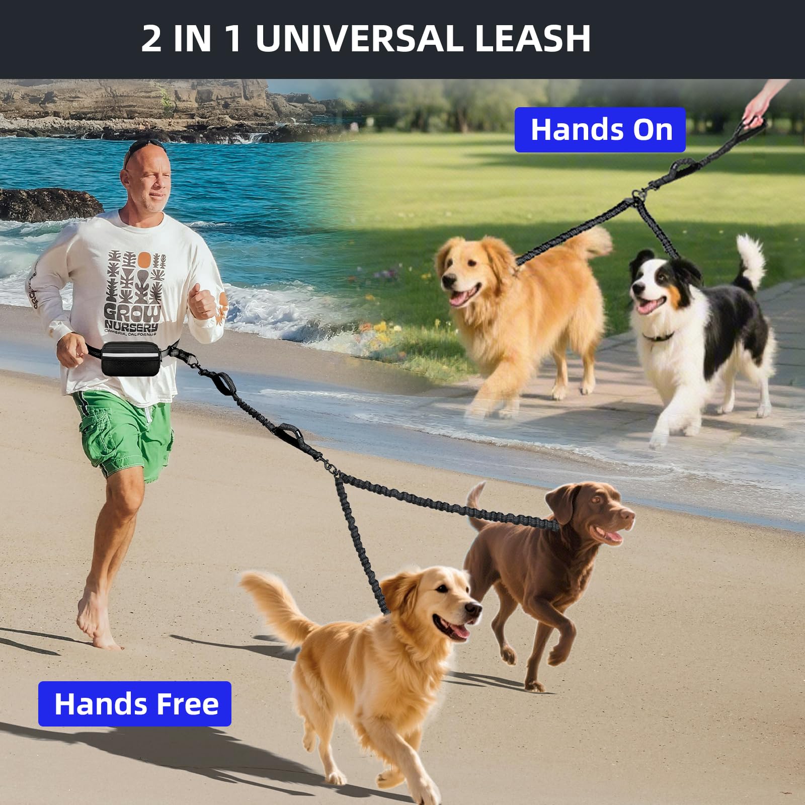 Uppetly waist bag stores phone, treats, and keys for on-the-go walks.