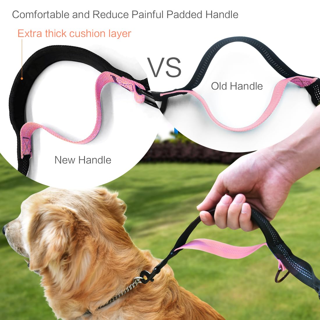 Uppetly extendable cord fits 52-70 inches for versatile dog distances.