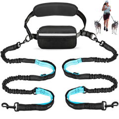 Uppetly hands-free leash on waist belt enables hands-free walking and running with your dog.