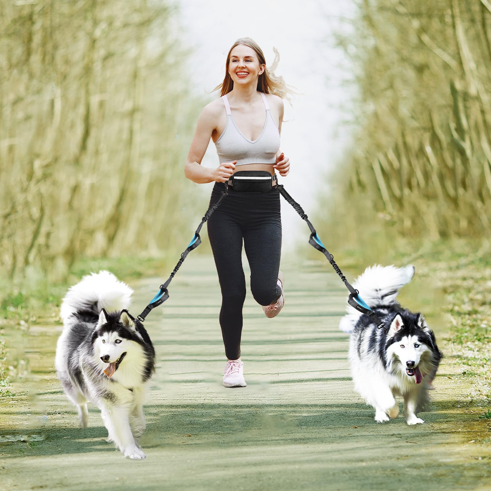Uppetly leash length extends from 52 to 70 inches for freedom.