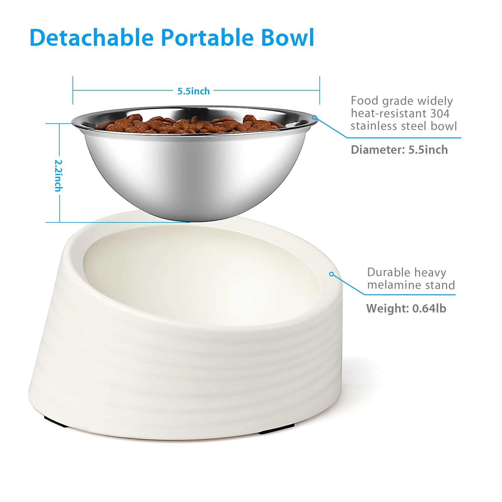 Uppetly-removable-bowl-for-easy-cleaning shows detachable stainless steel bowl.