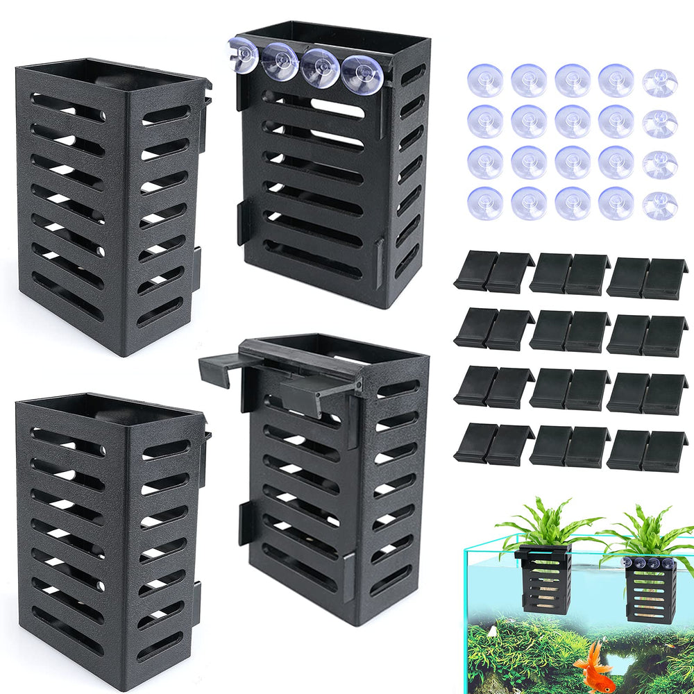 Uprony black aquarium plant holder 4 pcs set, supports plants for healthier root flow in tanks.