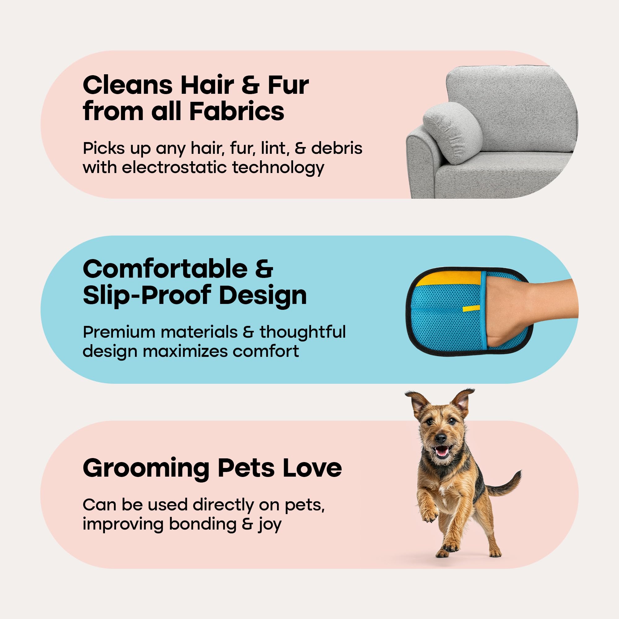 Uproot Clean glove works on many fabrics, from furniture to car interiors
